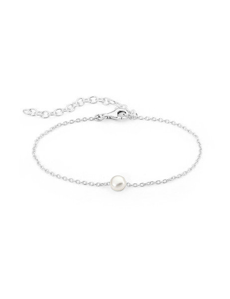 Sterling Silver & Leather SS Pearl Bracelet #1 - Chimere Pearls